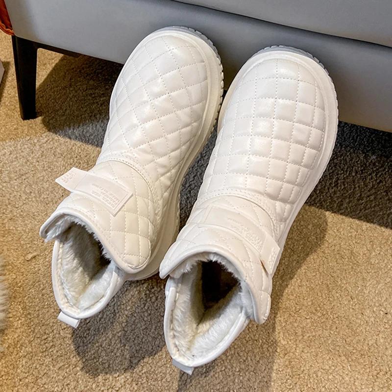 

Зимняя женская теплая обувь из меха, новый бренд, короткие плюшевые ботильоны, зимние ботинки на плоской подошве, платформа, повседневная женская обувь, боты 36 бежевый