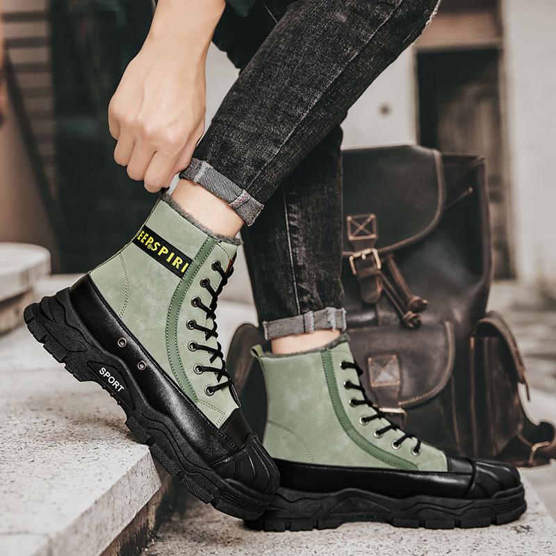 Winter Boots for Men lace up Comfort Men's casual Sneakers Shoes Autumn Outdoor Shoes Brands 2024 with fur Ankle Boots Shoes