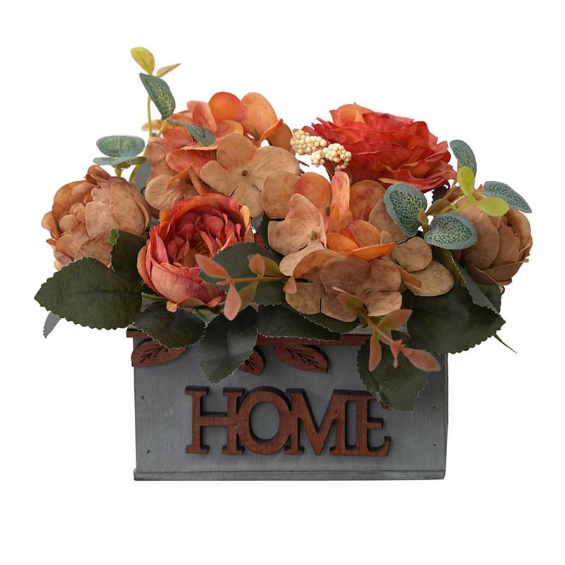 Artificial Peony Flower In Pot With Silk Material For Table Centerpiece And Event Decor