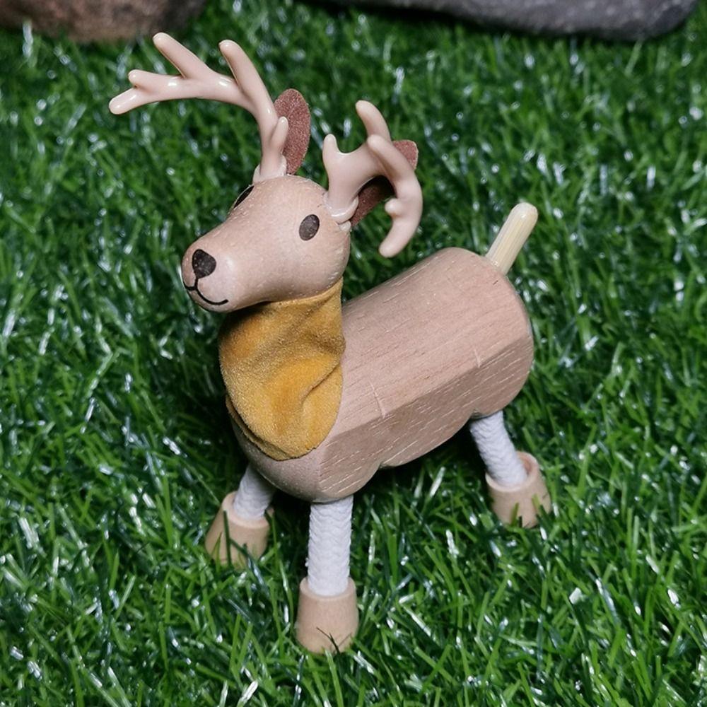Giraffe Löwe Holztiere Bewegliche Gelenke Biegsame Wildtierfiguren Kinderspielzeug