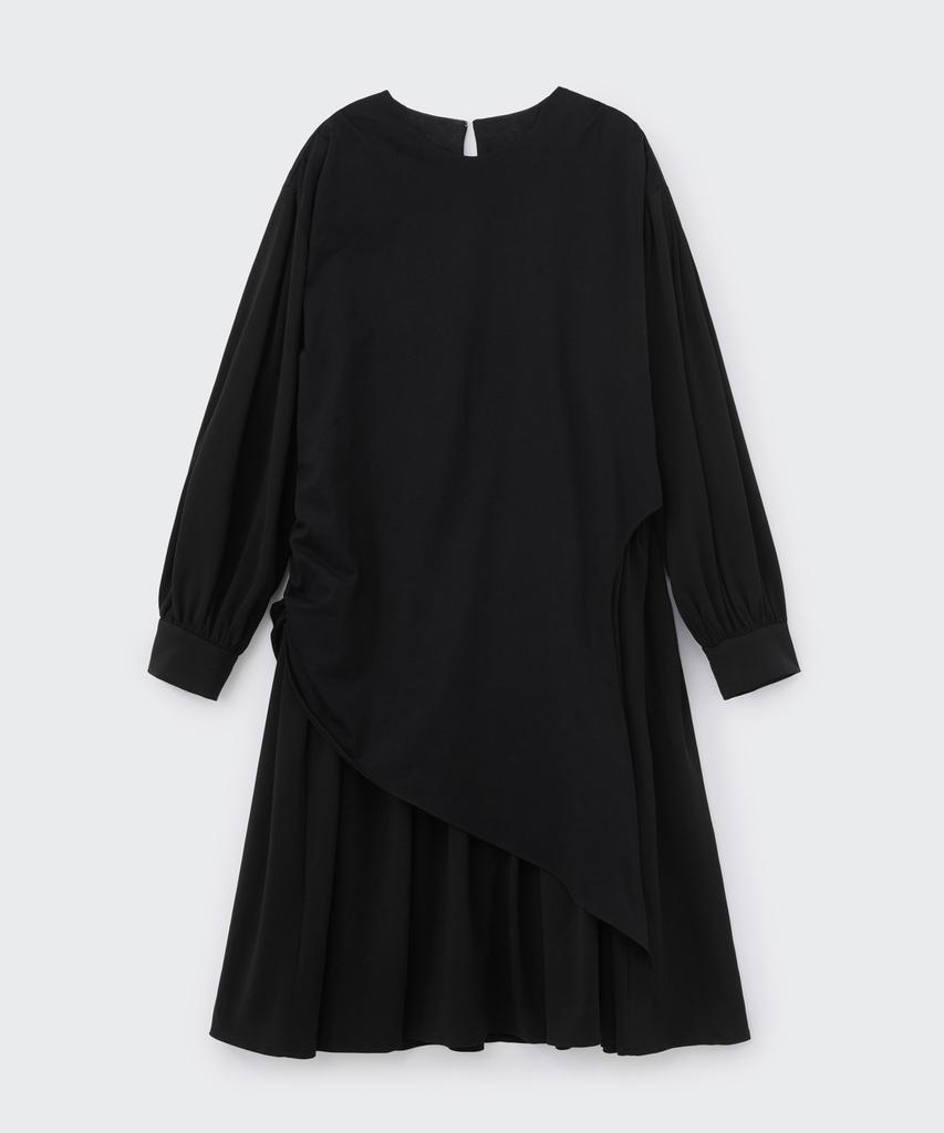 Koseumoseu Centric Draped Dress (Black)
