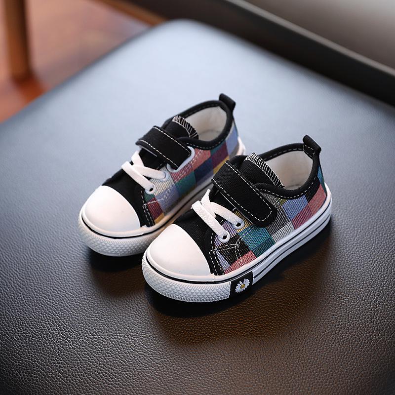 Frühling/Herbst 2023 Kinder Britischer Stil Leinwand Skate-Schuhe - Rutschfest, Unisex, Niedrig geschnitten für Kleinkinder und Kindergarten