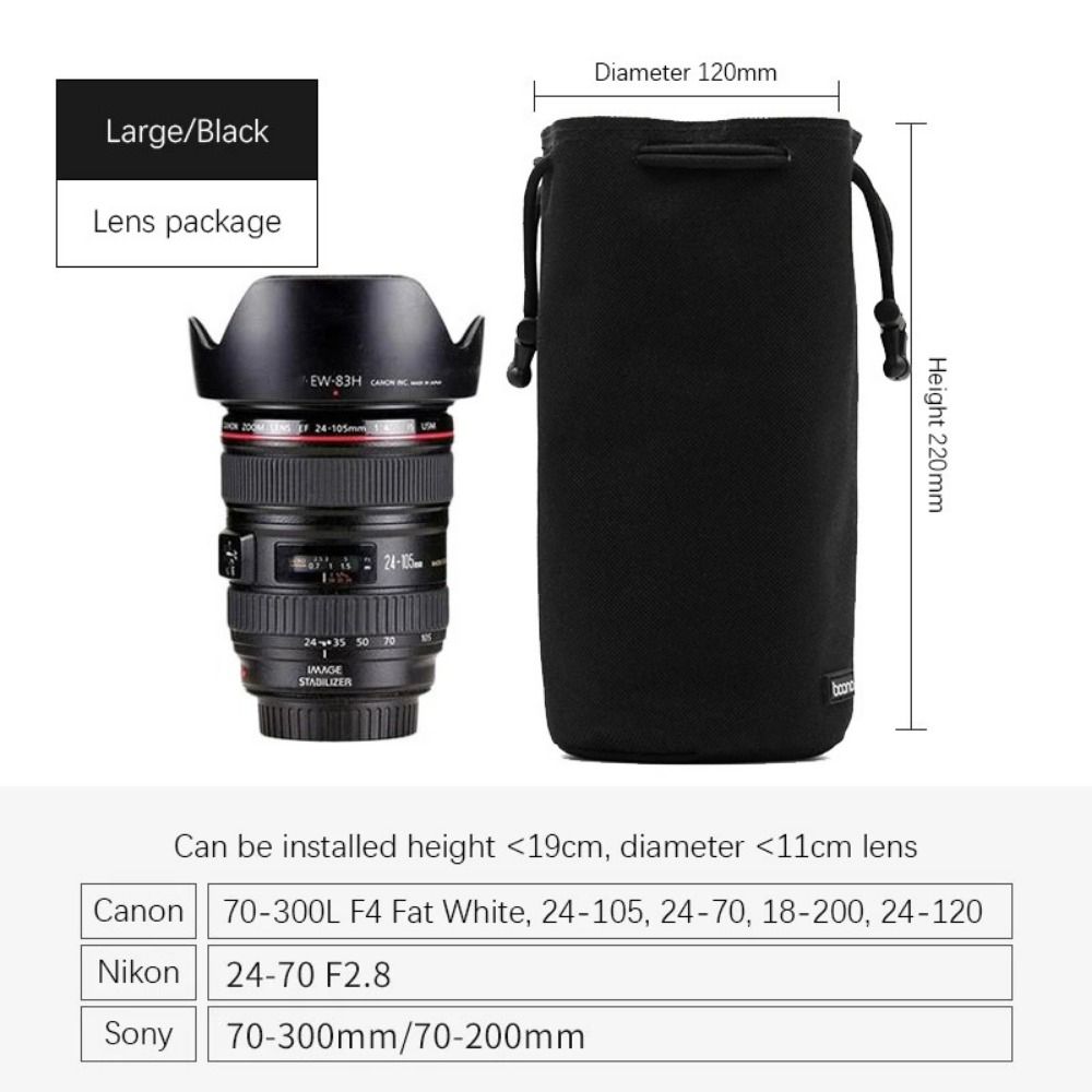 Adjustable Strap Camera Storage Bag Dustproof Velvet Lining DSLR Drawstring Bag Inner Bag Waterproof Lens Protective Case
