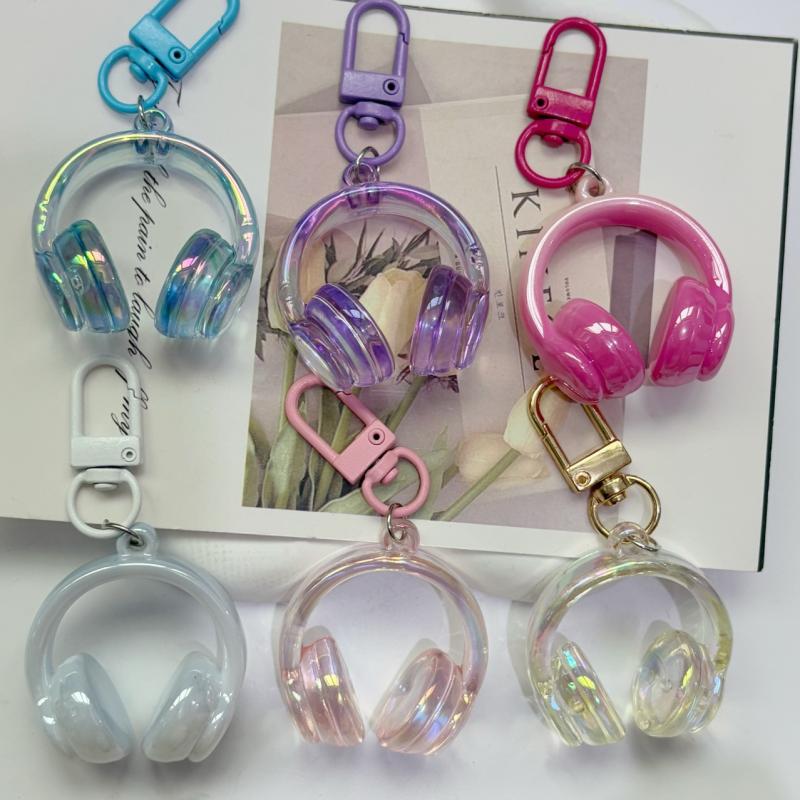 1 Piece Mobile Phone Chain Earphone Charm Backpack Hanging Decoration Cute Colorful 3D Earphones Pendant Keychain Gifts