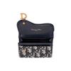 Dior Saddle Monogram Embroidered Flap Saddle Bag Card Holder Cotton Card Case Small Women accessories Denim-Blue S5611CTZQ_M928