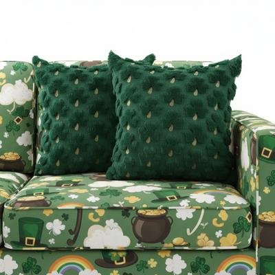 Patricks Day Throw Pillow Covers Green Shamrock 18x18 Inch Set of 2 Pillow Cases for Bedroom Sofa Holiday Festivals