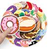 50 Original Donut Cartoon Stickers - Cute, Waterproof for Journals, Notebooks, Water Bottles, and Phones