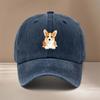 This Is a Baseball Cap with a Corgi Lying Down Print It Features a Relaxed Fit and Adjustable Sizing The Unisex Duckbill Cap I