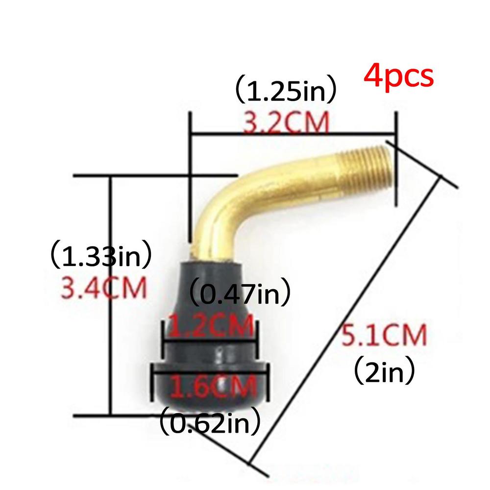 

4 шт. шток клапана шины, изогнутый под углом 90 градусов, защелкивающийся на резиновой основе, латунный шток для бескамерных шин, ниппель, мотоцикл, скутер, квадроцикл, инструменты