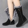 Fashion Winter Versatile Comfortable Snow Boots for Women with a Midsole Sloping Heel Anti Slip Warm Side Zipper Cotton Boots