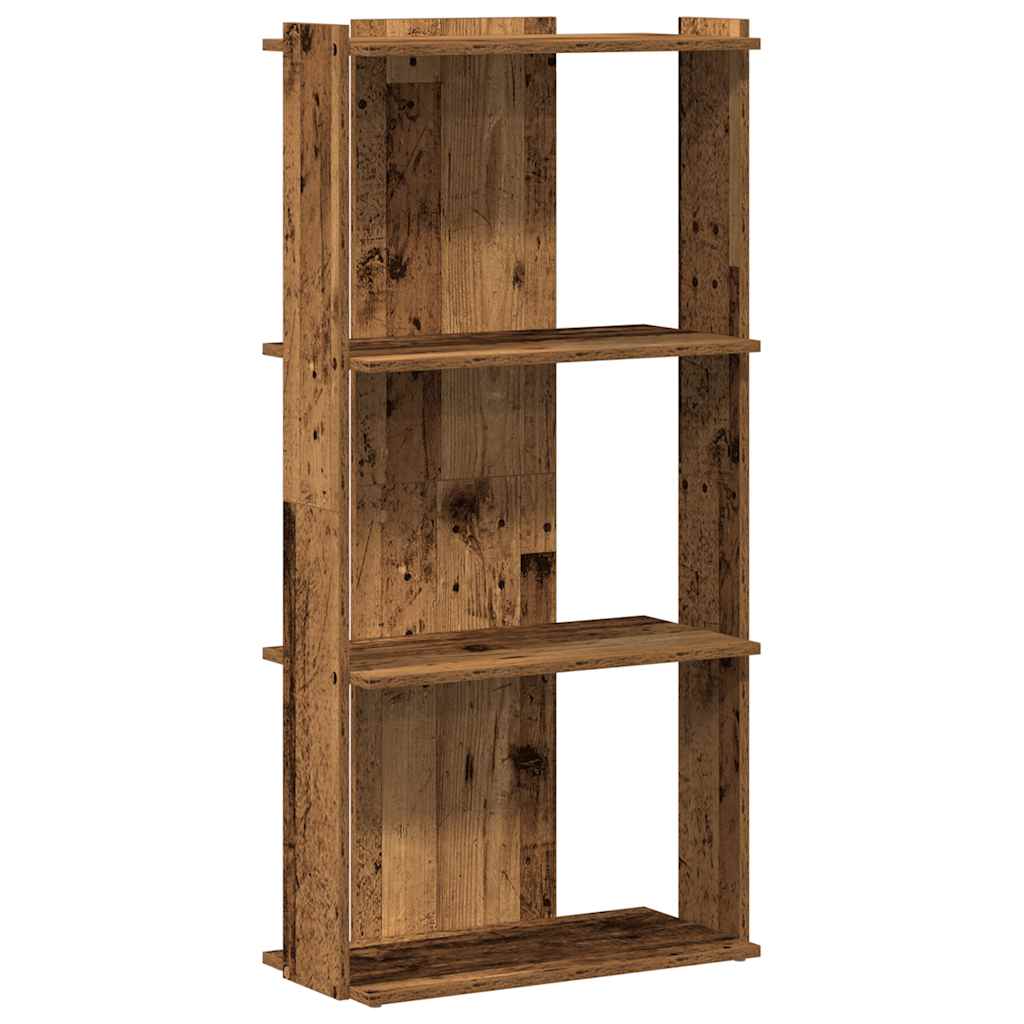 Bookshelf with 3 Shelves Rustic Wood Effect 60 x 30 x 120 cm Engineered Wood