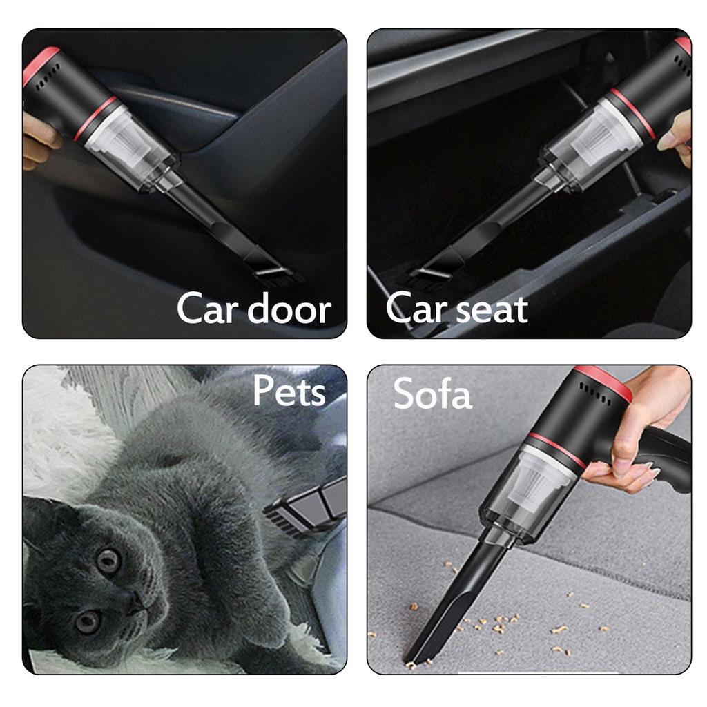 120W Wireless Car Vacuum Cleaner Cordless Handheld Auto Dual Use Mini Vacuum Cleaner With Built-in Battrery 165*45*60mm