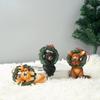 Christmas Decorations Cute Cartoon Animals In Wreath Elk Bear Christmas Tree Pendant Resin Crafts Background Wall Hanging