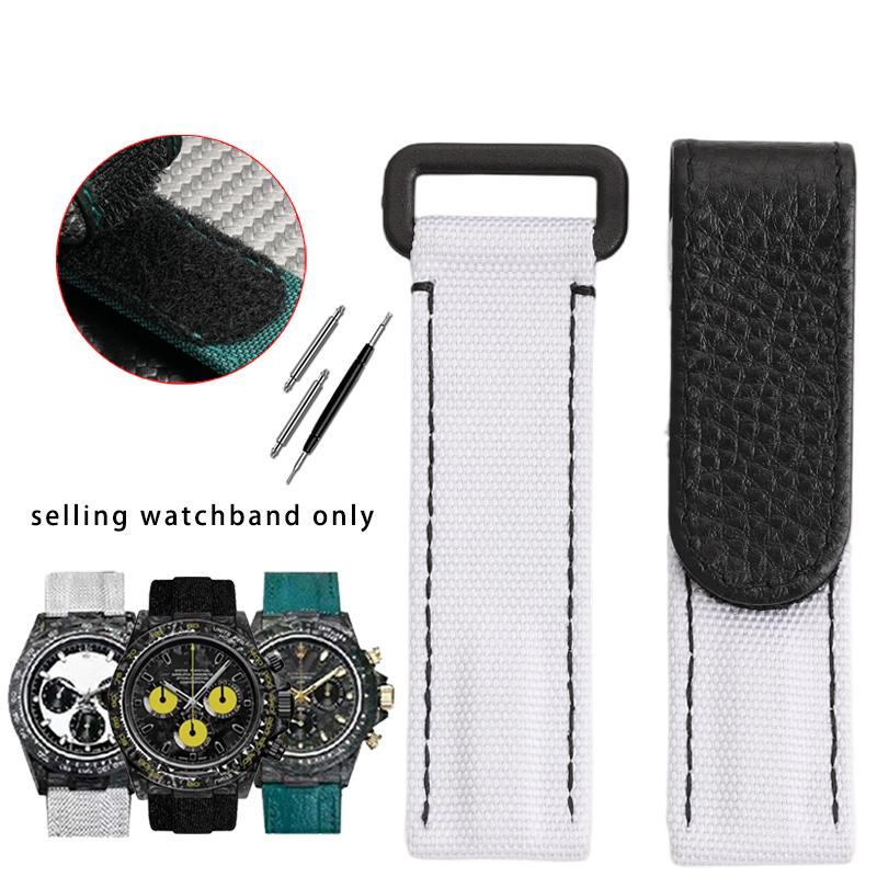 Nieuwe Canvas Horlogeband voor Rolex Daytona Yacht Water Ghost Omega Seiko Canvas Nylon Horlogeband 20MM Heren Armband Accessoires