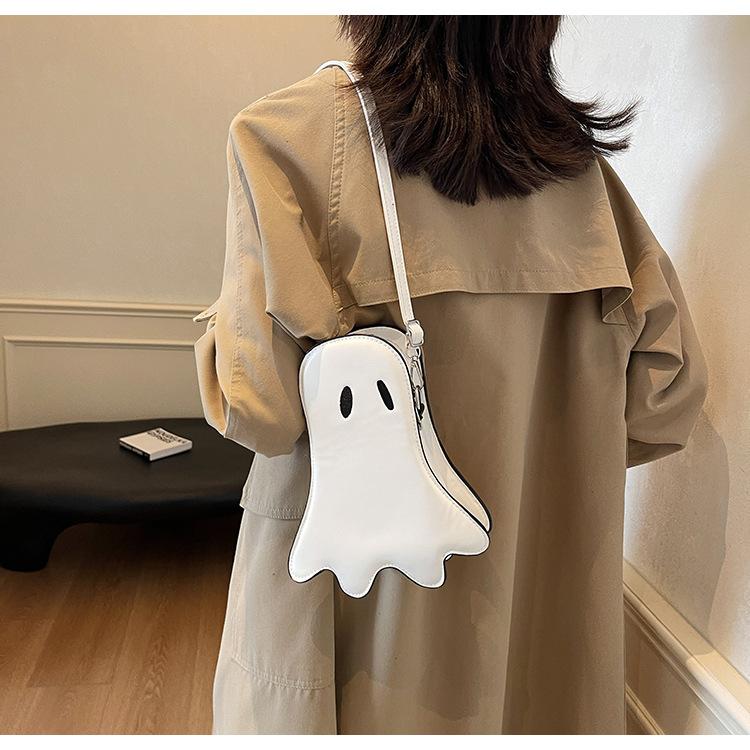 New Fashion Funny Personality Fun Cute Devil Ghost Solid Color Splicing Women's Tide Casual Bag