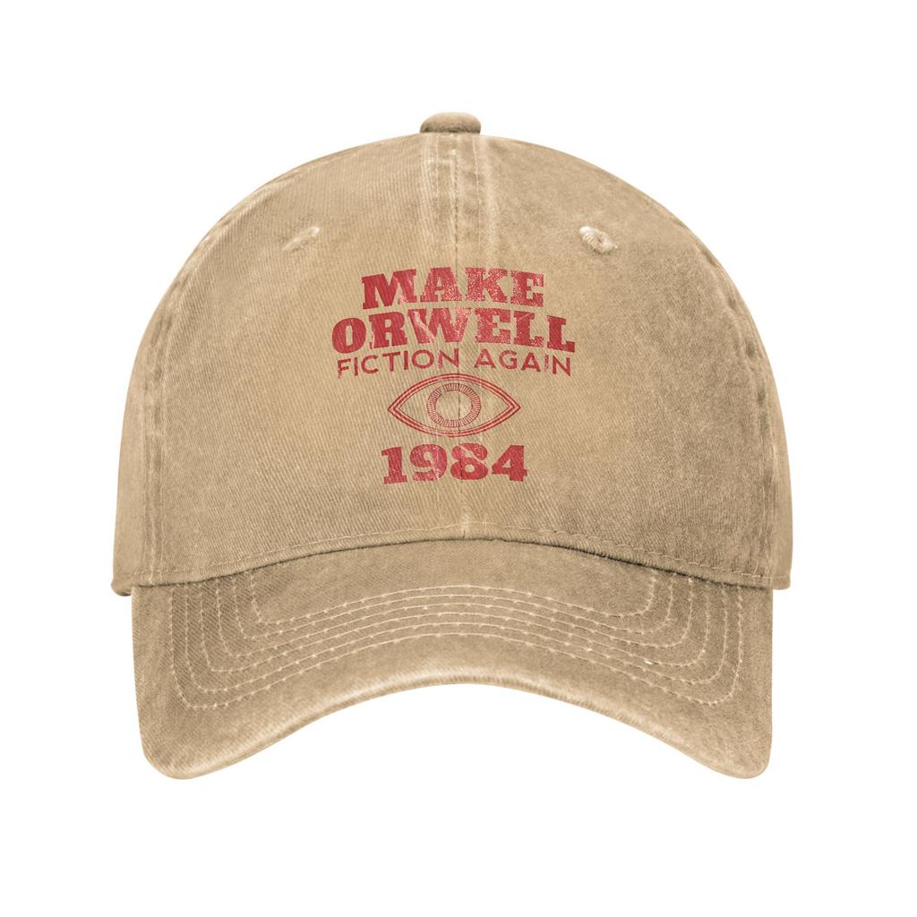 1984 Make Orwell Fiction Again Baseball Cap Casual Distressed Denim Dystopian World Sun Cap Unisex Outdoor Running Gift Hats Cap
