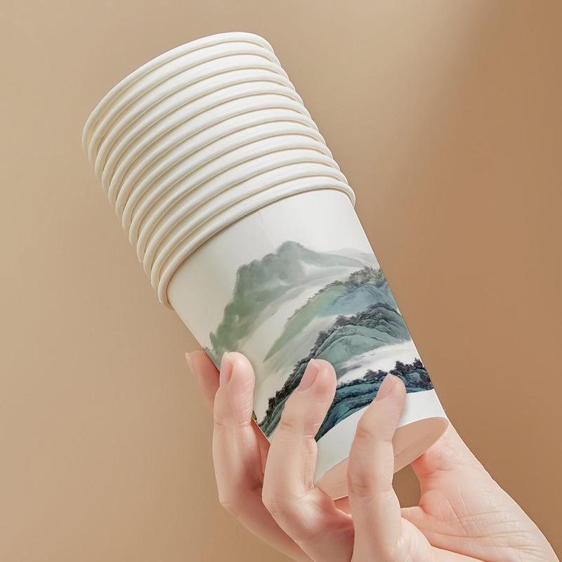 Durable Thickened Disposable Paper Coffee Cups for Home and Office