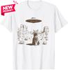UFO Cat Alien Desert Funny Sci-Fi Space Cat Humor T-Shirt S-5XL, Cat Lover S-5XL