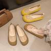 Retro single shoes soft sole new summer grandma pedal shallow mouth lazy Doudou flat bottom comfortable mesh women's shoes