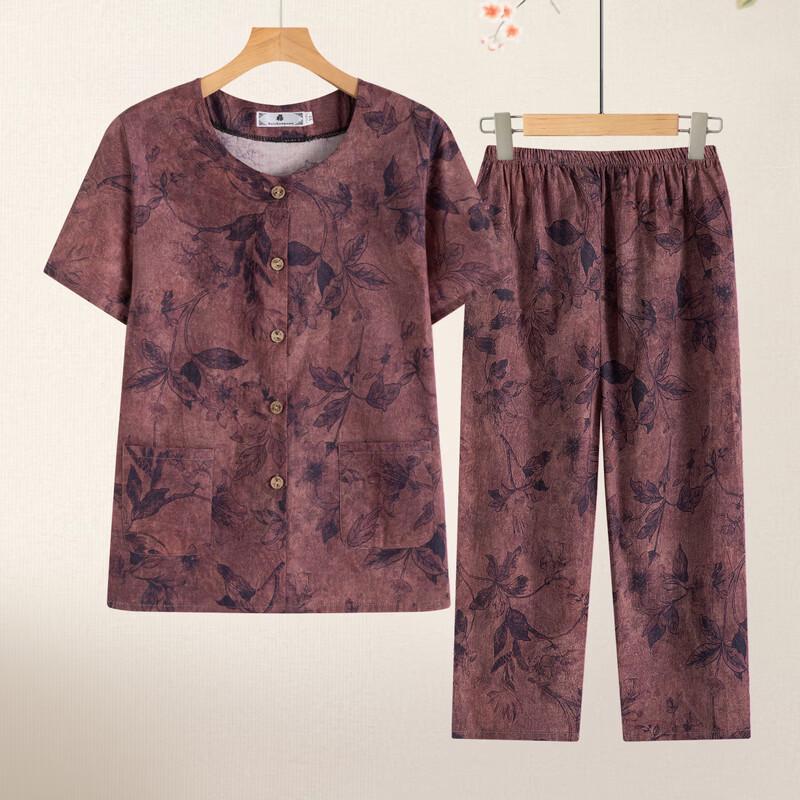 Langsha 2026 Summer Plus Size Cotton Linen T-Shirt Set for Middle-Aged Women