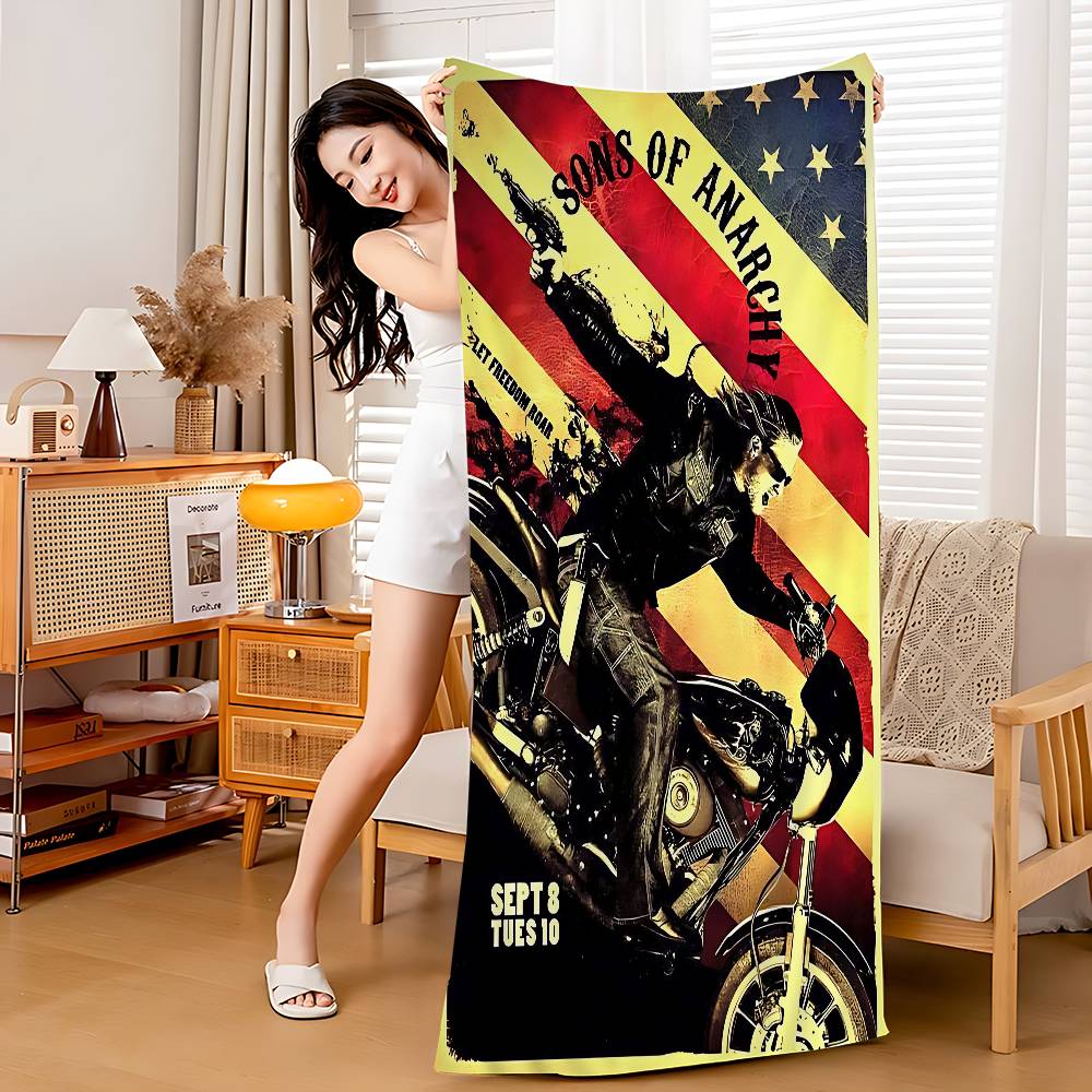 

Sons Of Anarchy TV Microfiber Printed Beach Towel Mountain Climbing Yoga Beach Swimming Running Absorbent Soft Towel W40*H60(CM)