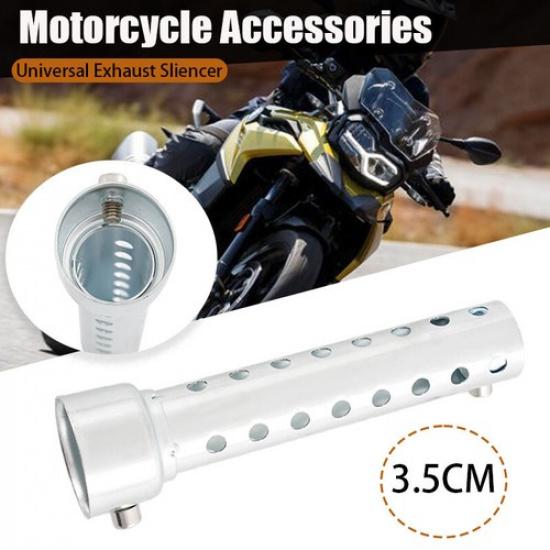 Silver Universal Motorcycle Exhaust Can DB Killer Silencer Muffler Baffle 35mm