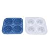 Ice Cube Tray Quick Release Food Grade Silicone 4 Cavity Soccer Ice Cube Mould with Lid for Whiskey Cocktails