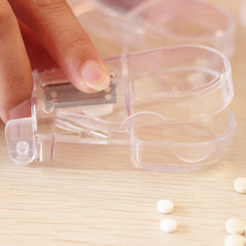 Pill Tablet Cutter Splitter Divide Storage Case Medicine Cut Dose Compartment Box Give The Old Man A Medicine Box Support Custom