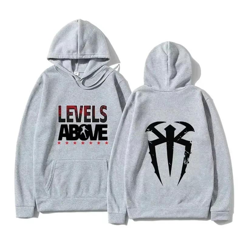 Women's Men's Casual Fashion Hooded Sweatshirt Roman Reigns Printed Pullover Long Sleeved Harajuku Street Fashion man