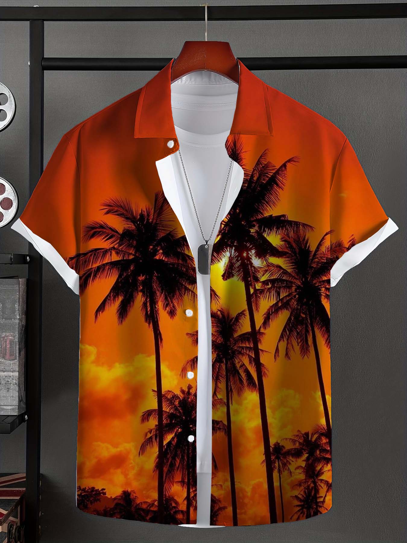 

Мужская рубашка гавайские рубашки для мужчин летняя новинка пляжный отдых короткий рукав топ повседневная мужская блузка кокосовая пальма мужская одежда 3XL