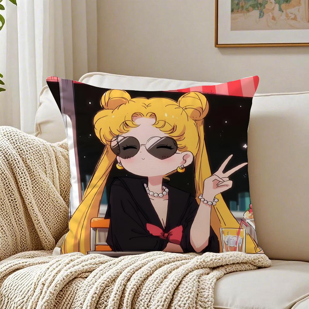 anime magical SSailor MMoon Cushion Cover Pillowcase Antidustmite living Room Sofa Decor Cushion Room