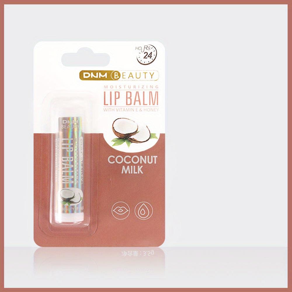 Fruit Flavor Lip Balm Set, Natural Finish, Alcohol-Free, All Skin Types, Unisex Adult, Gift Box with Coconut, Aloe, Strawberry, Lemon, Grape Flavors