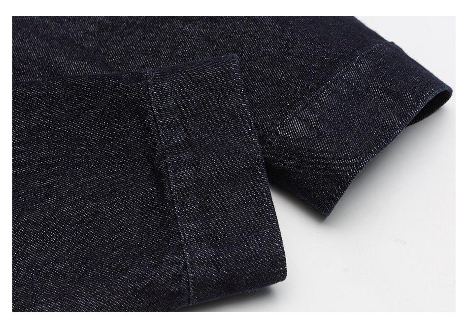 Giacca in denim blu retrò classica da uomo con design a fibbia di aeroplano, Modello W503.