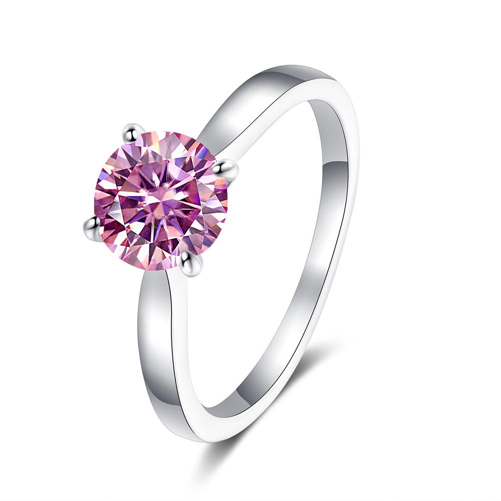 2 Carat Colorful Moissanite Rings D Color VVS Original Silver 925 Jewelry For Women Wedding Bands with GRA