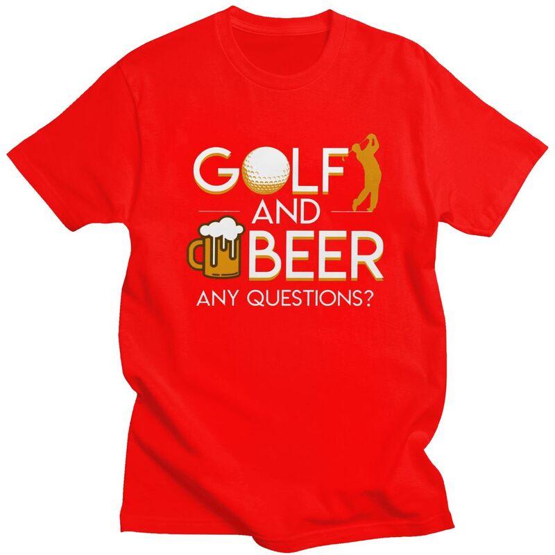 Custom Golf And Beer T Shirts Men Short Sleeve Tshirts Casual Tee Oversized Tshirts Gift
