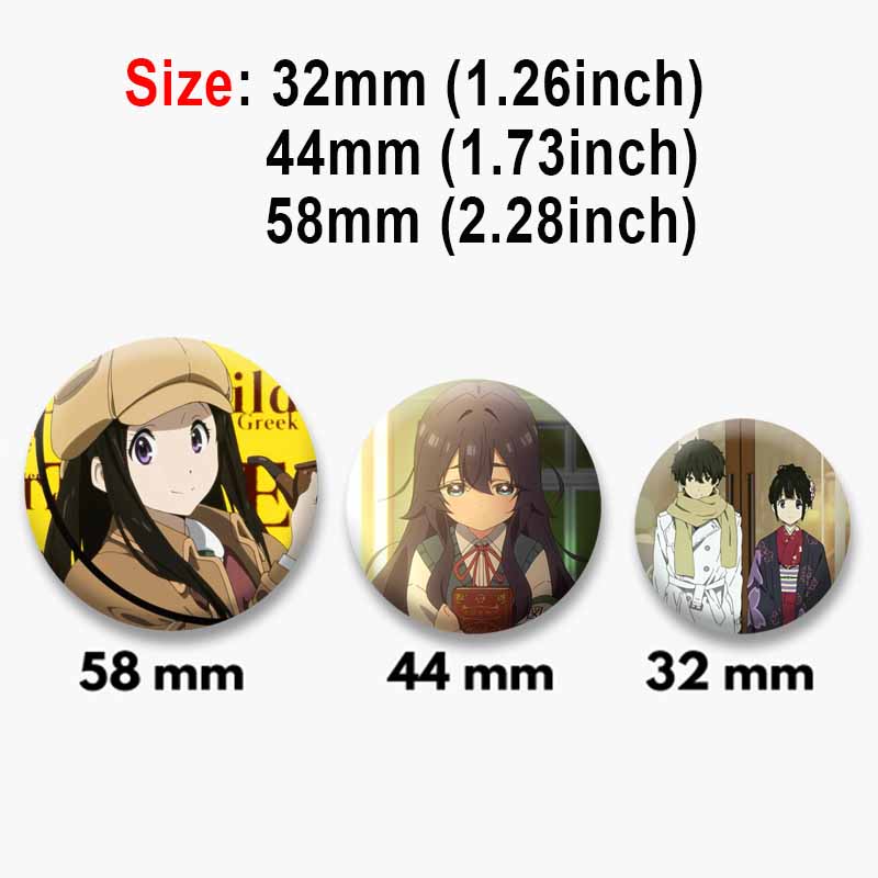 Cute Anime Hyouka Enamel Pins Clothing Bag Hat Jewelry Accessories Cartoon Round Brooch Eru Chitanda Animation Badge Toys Gifts