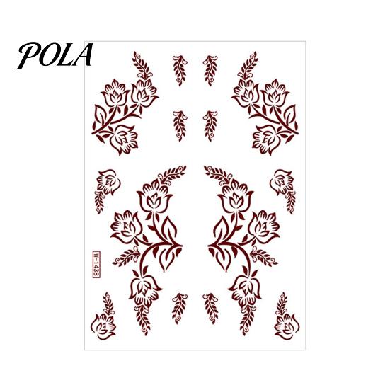 Henna Tattoo Stickers, Red Brown Waterproof Lace Temporary Tattoos, Indian Mehndi Body Art for Hands Feet, Festival Makeup