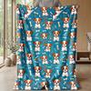 Puppy Party Pattern 1 Theme blanket Lightweight Warm Flannel Blanket Decorative Throw Blanket for Home Decoration