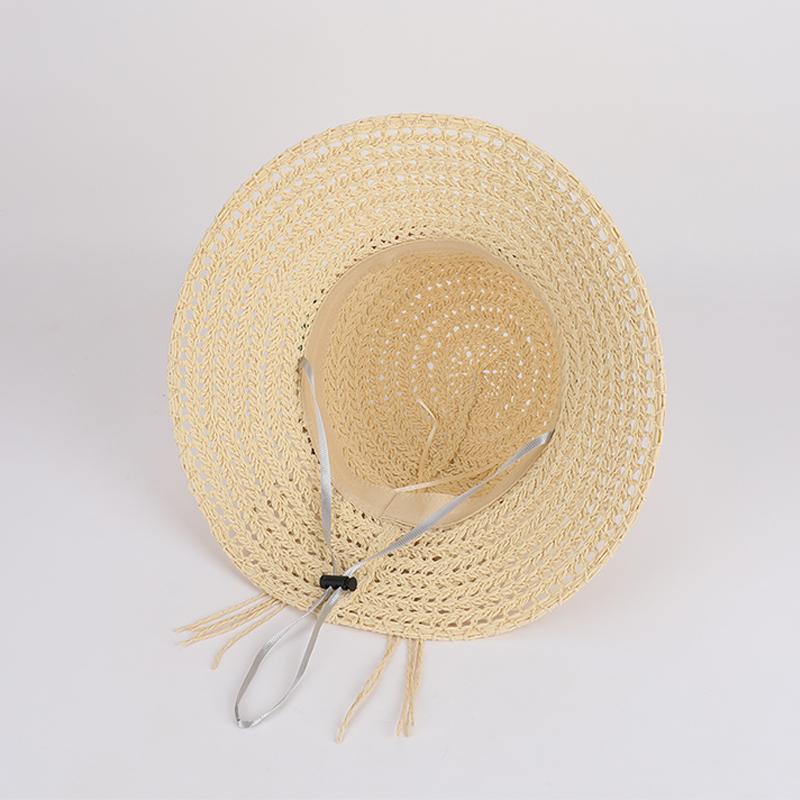 Summer Outdoor Large Eave Sun Protection Hat, Children's Beach Vacation Straw Hat, Cool Hollow Breathable Fisherman Hat