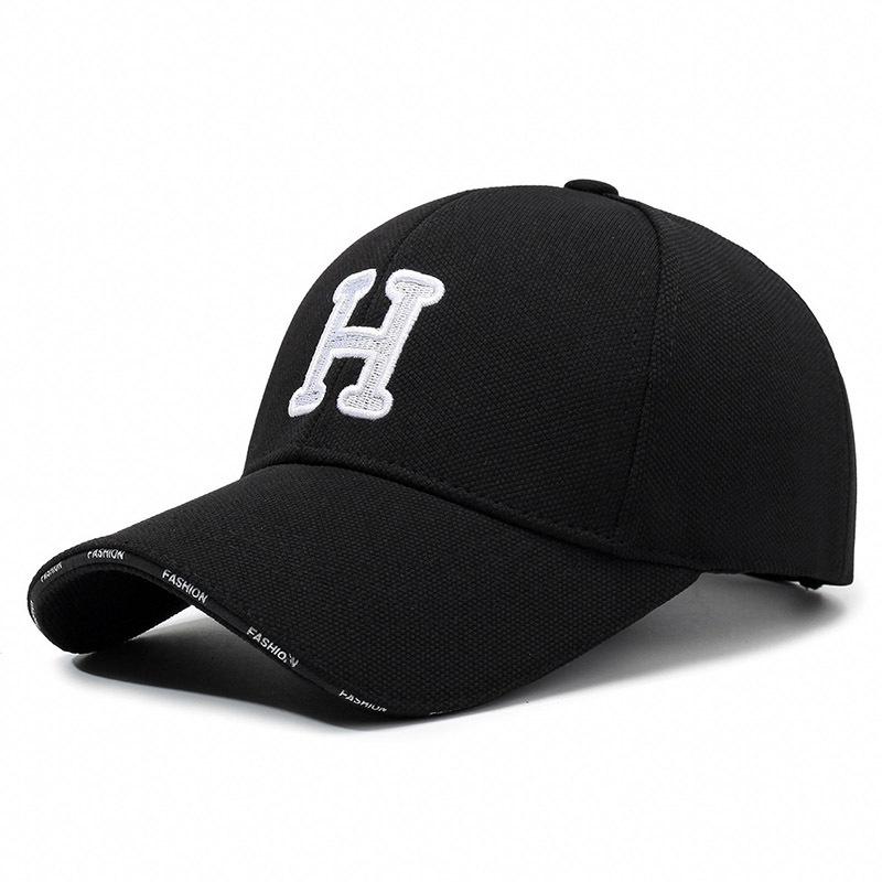 H Letter Embroidery Baseball Cap Outdoors Breathable Sun Protection Peaked Hat