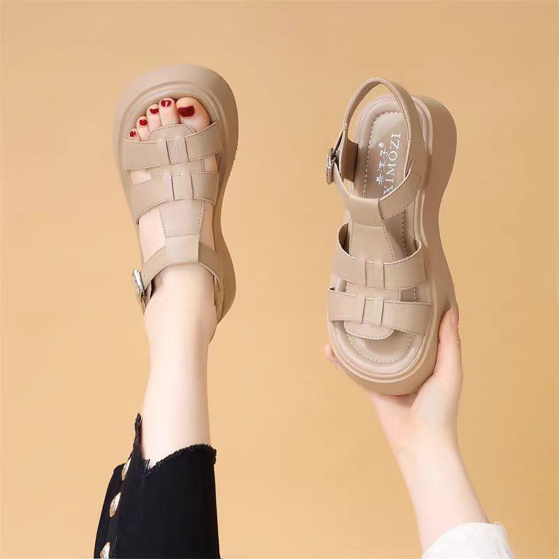 Platform sandals women's summer new heightening fashion soft-soled beach shoes muffin sandals women