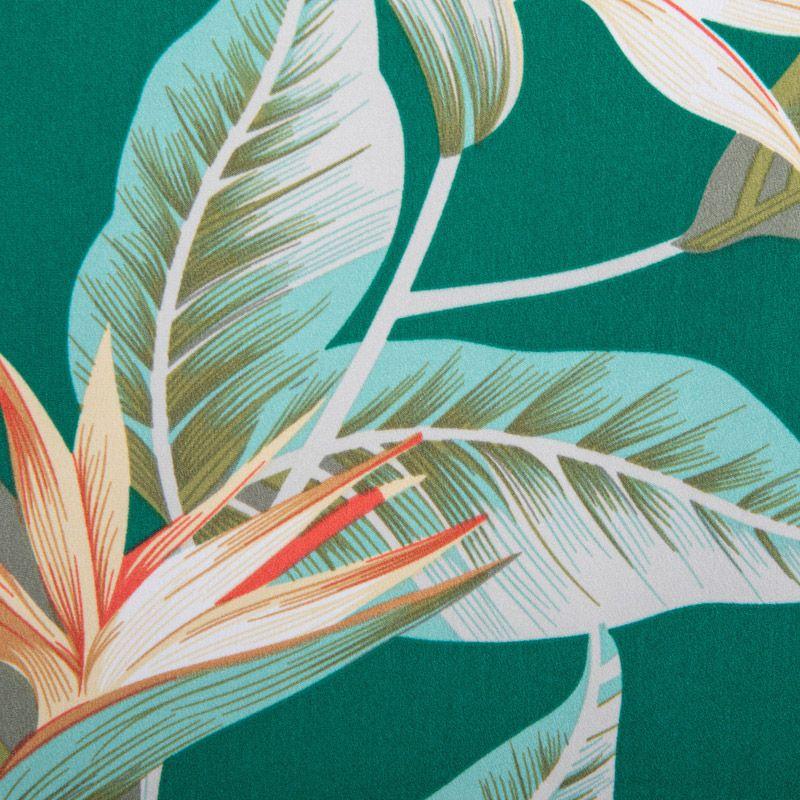 Dámský zelený tropický potisk s výstřihem do V a bez rukávů POUZE