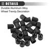 Motoforti Universal Car Tire Valve Caps Vehicle Valve Stem Cover Plastic Black 25pcs