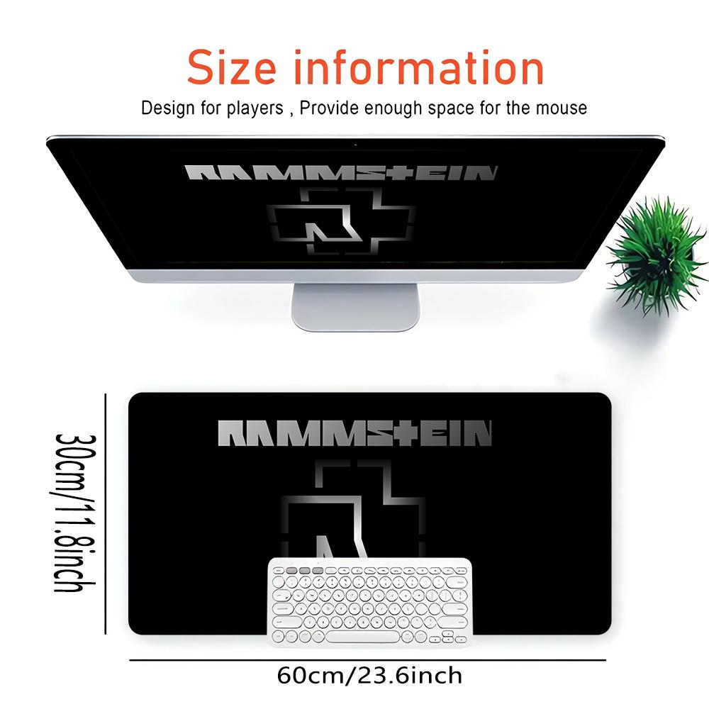 Rammstein Heavy Metal Icon Large Gaming Mouse Pad Nonslip Rubber Base Waterproof Desk Mat For Office Pc Laptop
