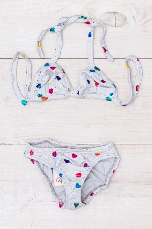 Girls’ Printed Swimwear – Padded-Free Tie Top & Comfortable Fit, Summer, 9593-043 HC