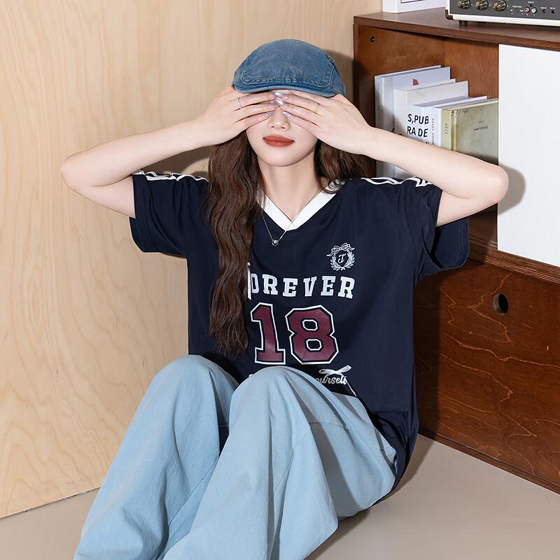 TonLion Women s Color-block Print Short Sleeve T-Shirt S