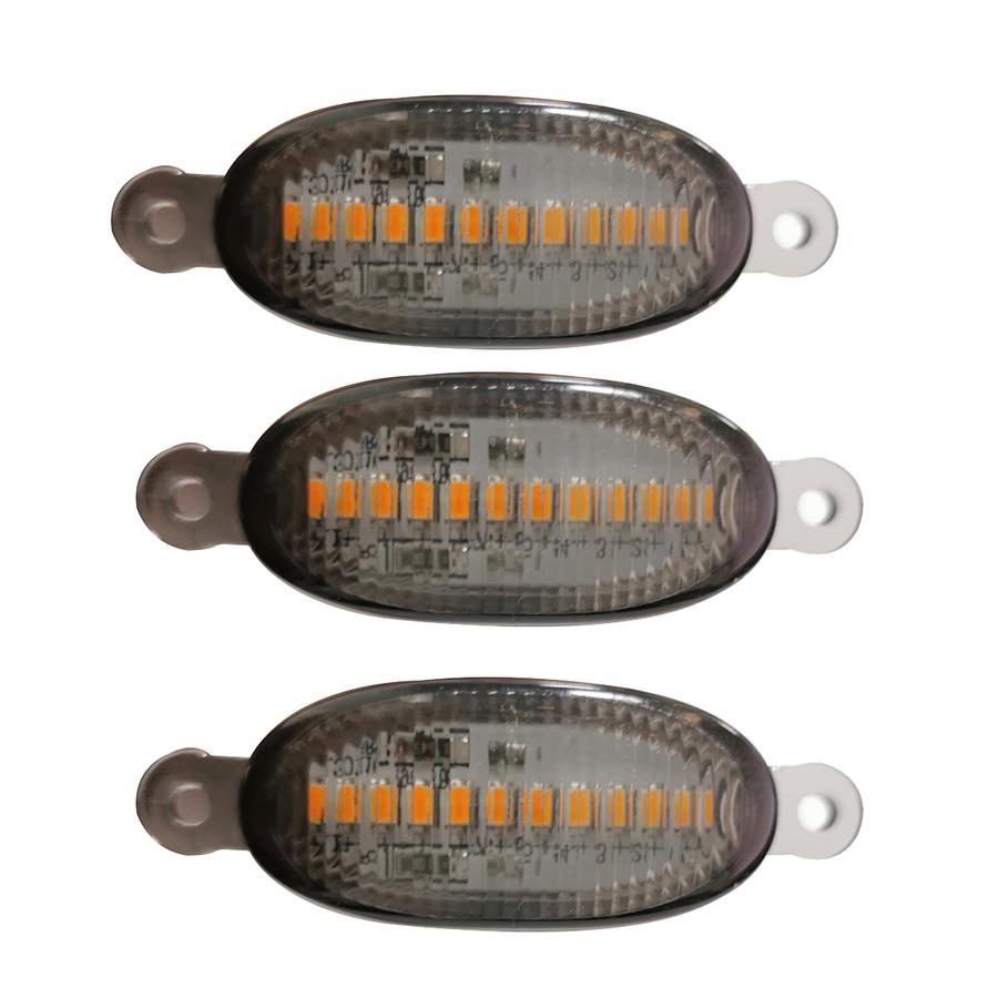 6Pcs Raptor Style Smoked Lens Amber LED Grille Lights For Ford F150