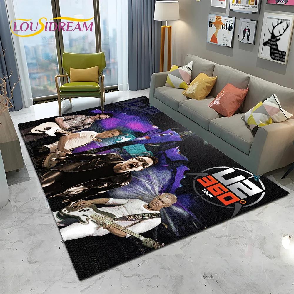 3D Printing U2 Rock Bang Bono Area Rug,Carpet Rug for Living Room Children's Bedroom Sofa Doormat Decor,Kids Non-slip Floor Mat