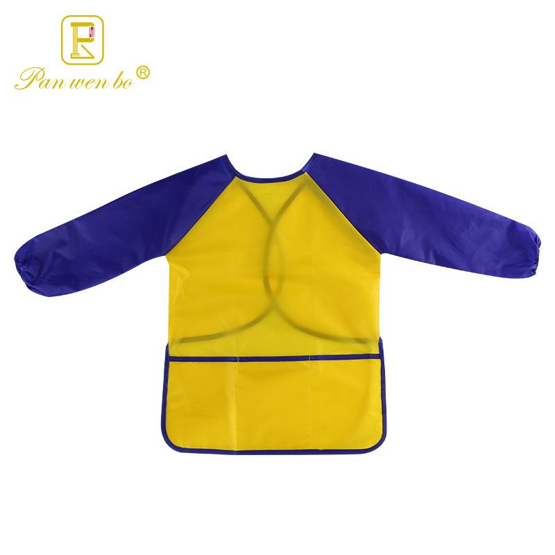 Children's Long Sleeve Waterproof Painting Smock with Velcro Closure