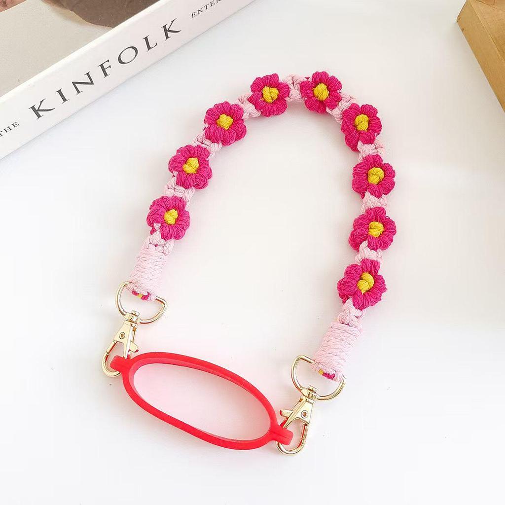 Handmade Daisy Woven Water Bottle Lanyard Strap